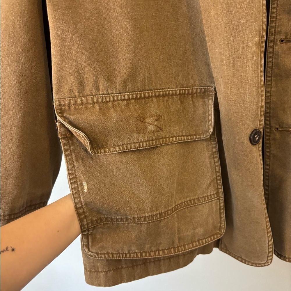 Vintage Men Barn Levis Distressed Tan Brown Jacket Corduroy Plaid Jacket Large - Picture 4 of 15